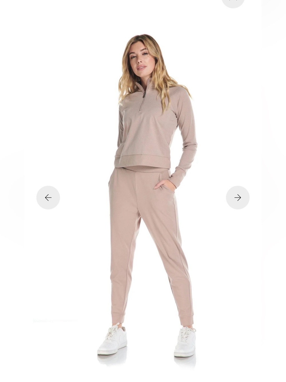 Kyodan Women's Neutral Taupe Muave Half-Zip Pullover & Jogger Set